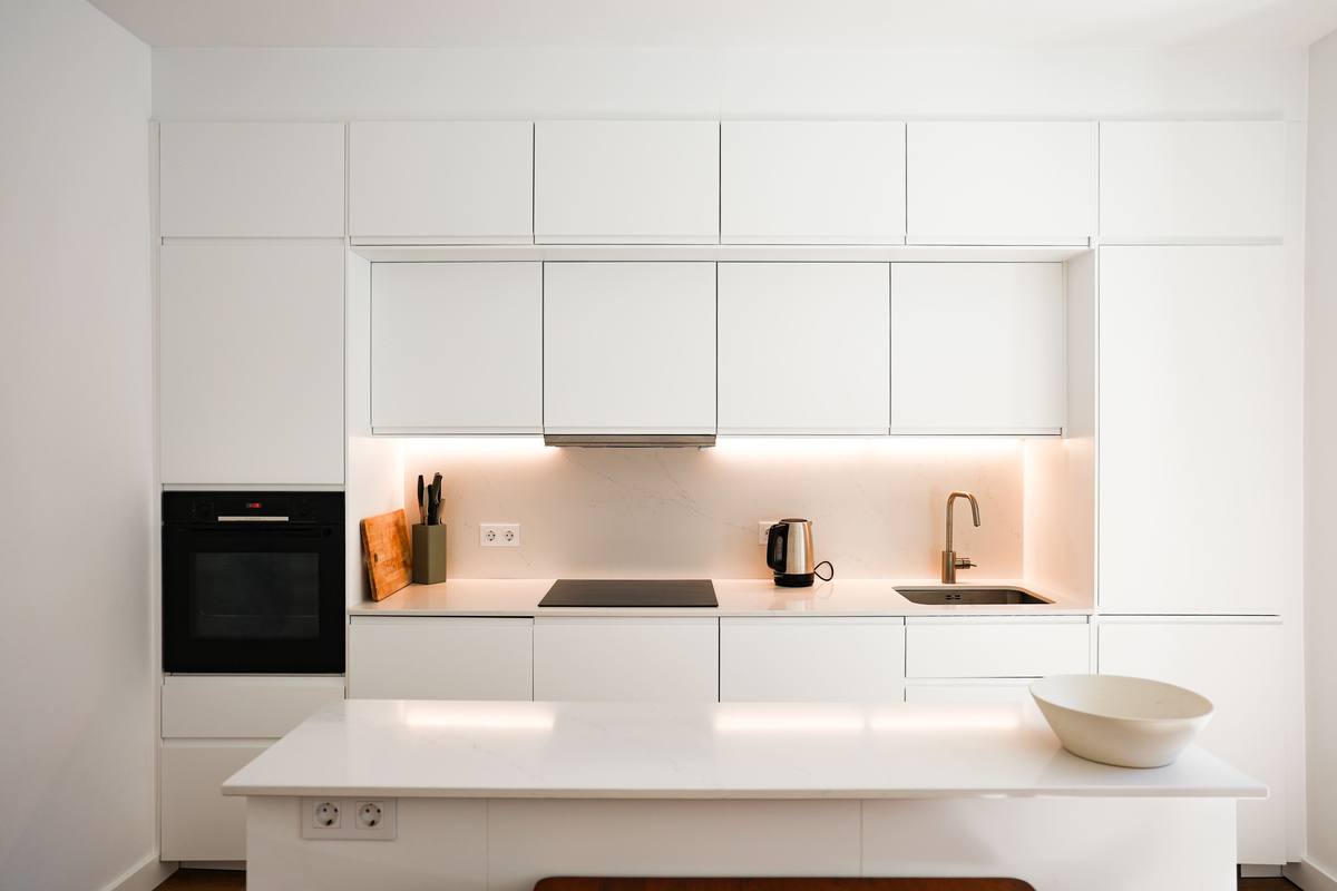 Detalhe dos armários da cozinha